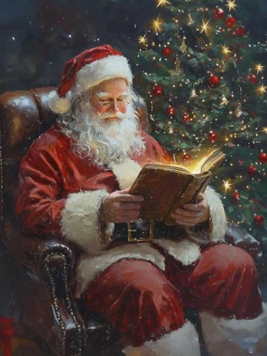 Flat art print, Christmas Wishes in Warm Chair & Lamp Light(customizable)